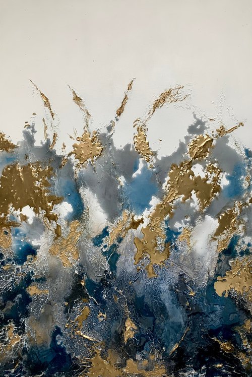 Ocean Vibes -  Textured Abstract by Sarah Berger