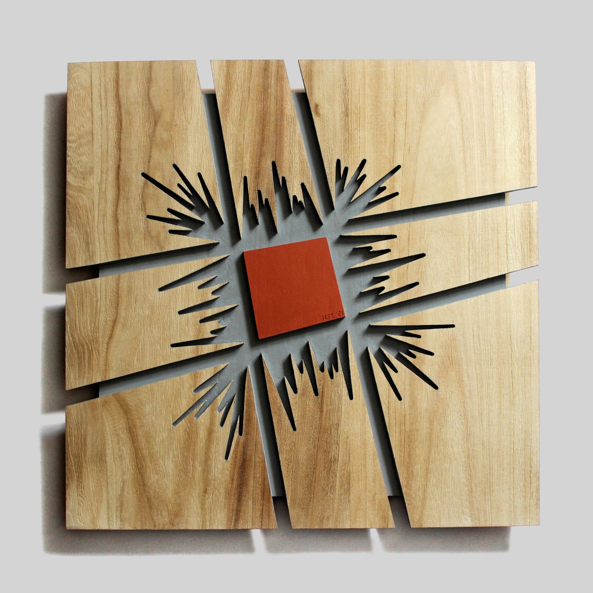 Urban And Pop Abstract Relief By Nikolay Martinov, 24 X 24", "Aim", Original Artwork