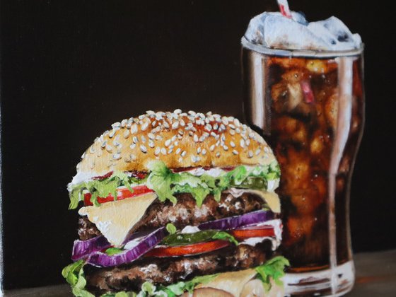 Burger Painting Realistic Art