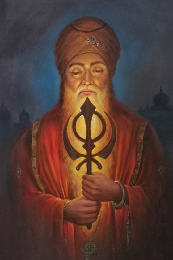 Nishan Sahib – Emblem Of Unity And Strength | Oil Painting By Hari Om Singh