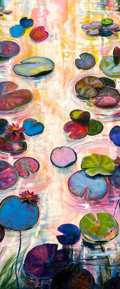 Waterlilies At Sunset 6 by Sandra Gebhardt-Hoepfner