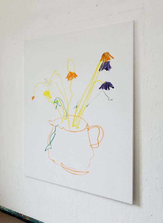 Painting Flowers To Fight Off Anxiety (Dead Flowers In A Water Jug)