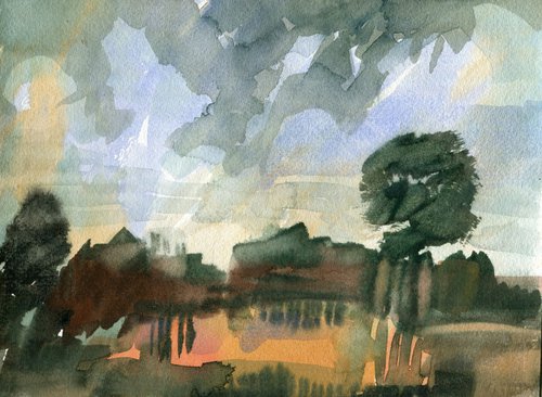Sunset Pond by Elizabeth Anne Fox