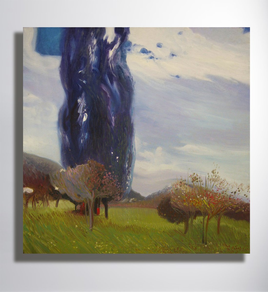 Impressionistic Landscape Oil Painting By Marya, 28 X 28", "Open Spaces", Original Artwork