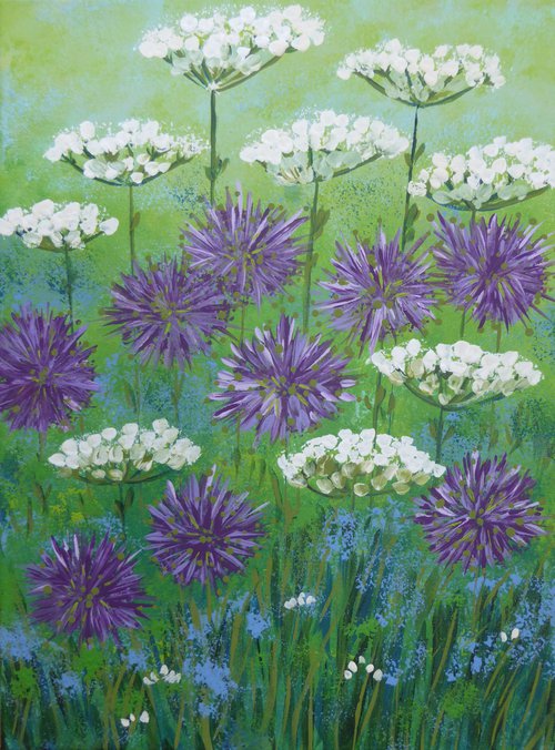 Alliums and Cow Parsley by Elaine Allender