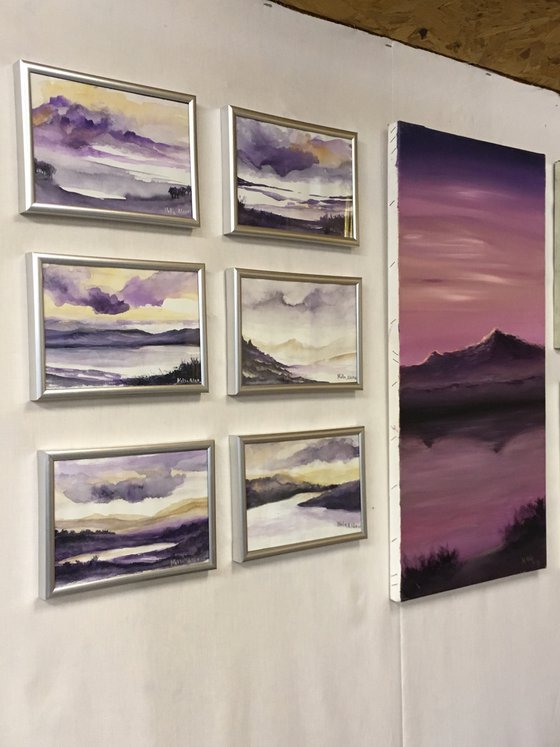 Highlands scenery, set of 6 paintings