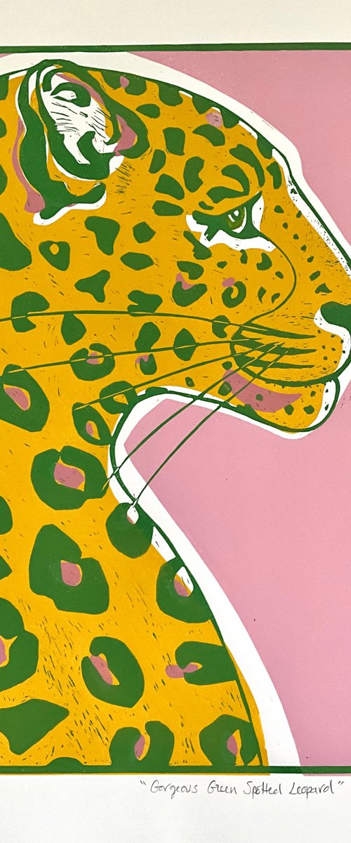 Gorgeous Green Spotted Leopard by Alison Headley