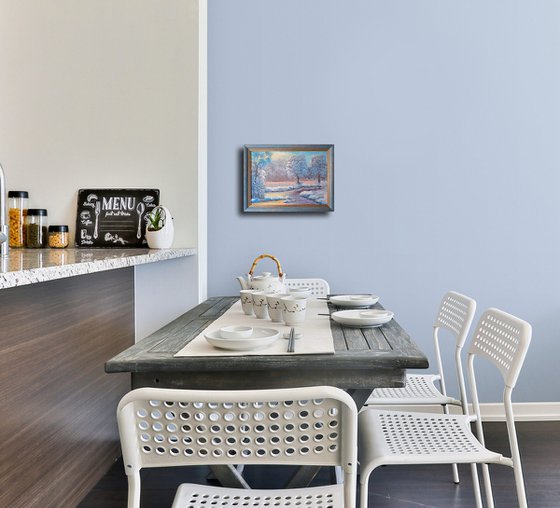 Winter dawn in the forest