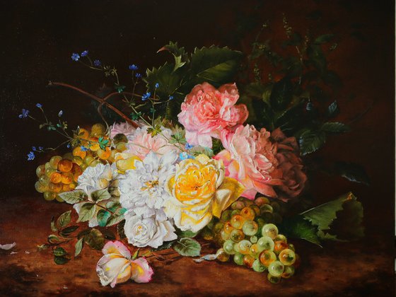 Roses Painting Oil Canvas