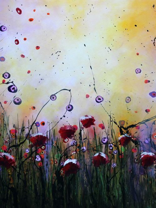 Finding Peace #2- Extra Large -Original abstract floral painting by Cecilia Frigati