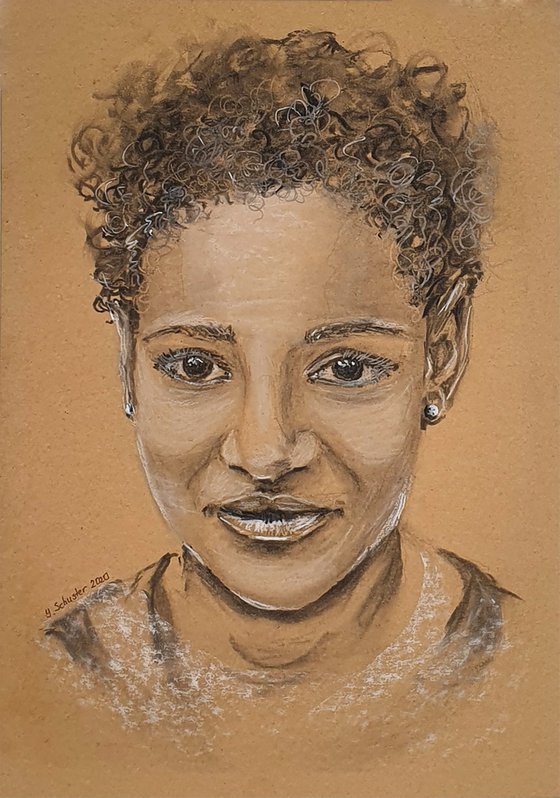 Black Lives Matter. Charcoal drawing on toned paper