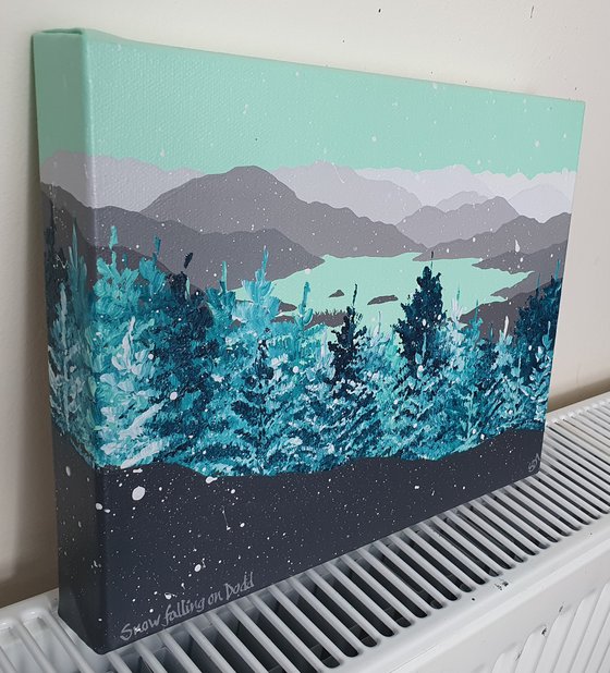 Snow falling on Dodd, The Lake District
