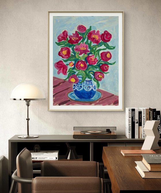 Peonies in a Chinese Vase