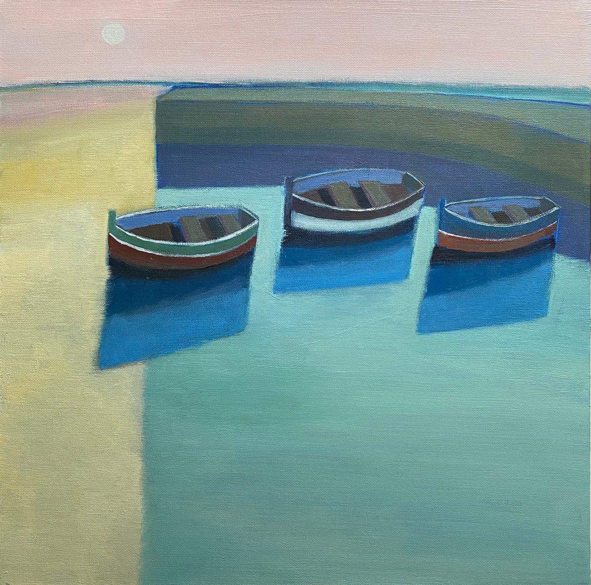 Pink Moon Moorings by Nigel Sharman