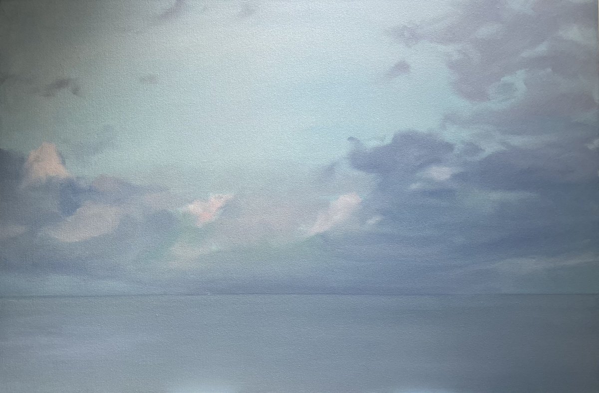 Impressionistic Landscape Oil Painting By Lizzie Butler, 35 X 23", Skagen Sky, Original Artwork