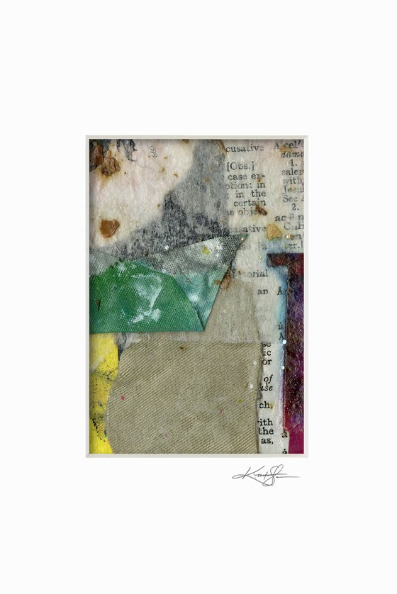 Abstract Collage Collection 1 - 3 Small Matted paintings by Kathy Morton Stanion