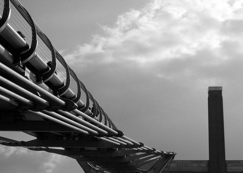 Tate Modern and Millennium Bridge, London (Sm) by Paula Smith