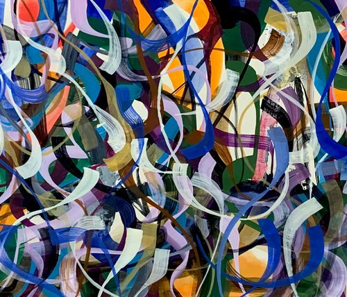 Untitled Abstract ink acrylic painting on paper by Ulugbek Doschanov