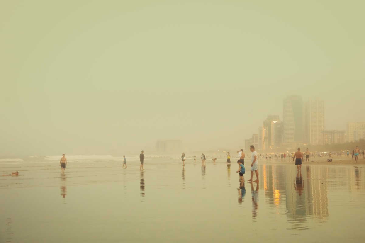 Photorealistic Landscape Photograph By Serge Horta, 59 X 39", Coastal Haze, Original Artwork