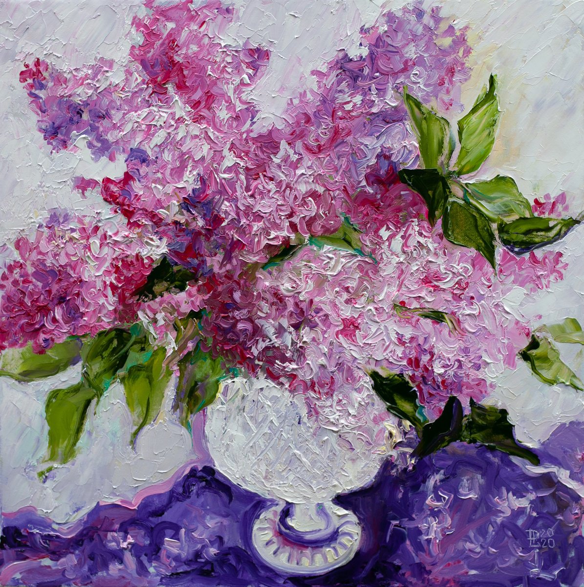 Lilac Aroma. Floral Still Life. Lilac Bu, Painting by Evgeny