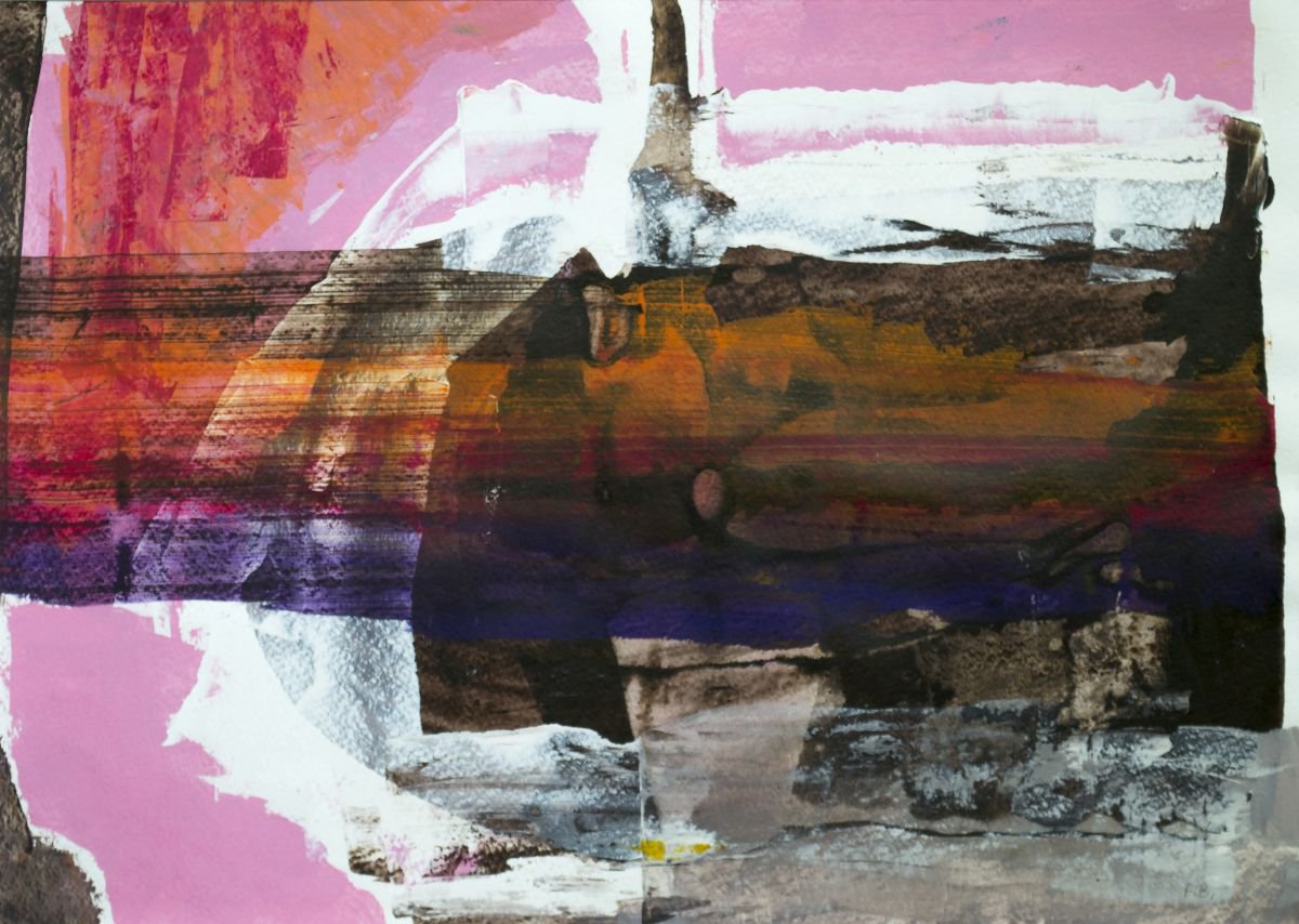 Organic Abstract Acrylic Painting By Florina Breazu, 22 X 17, Otetelisanu Mansion, Original Artwork