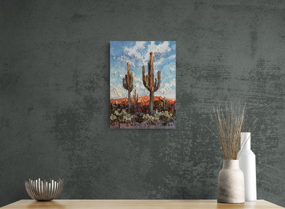 Saguaros at Sunset