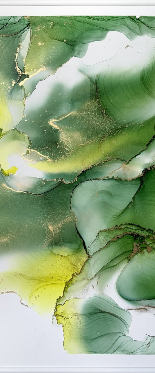 Maturitas 6, Abstract, contemporary, green by Anastacia Kevich