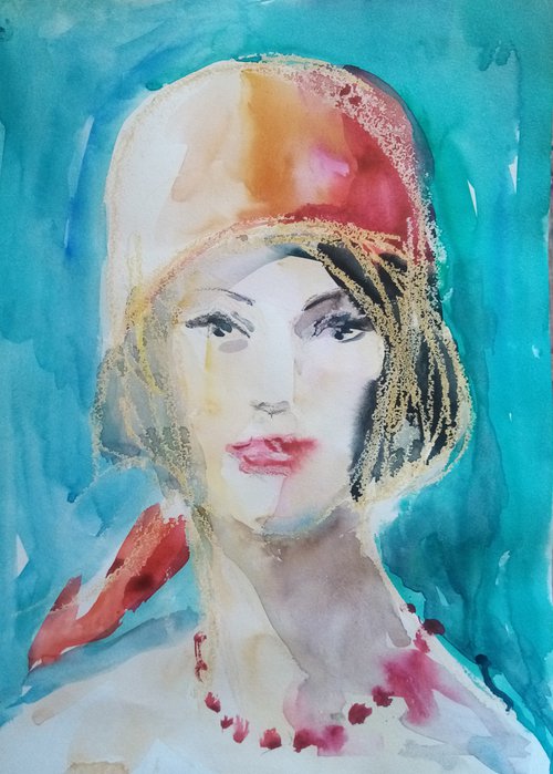 Sunny Girl in the Red Scarf 2 by Oxana Raduga