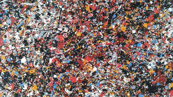 Abstract JACKSON POLLOCK style ACRYLIC Painting on CANVAS by M.Y.