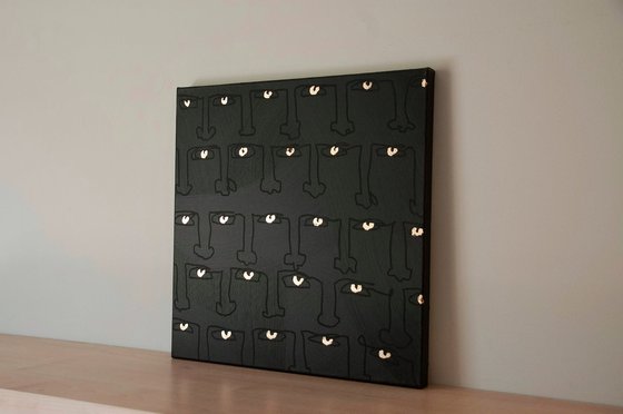 Gold in Their Eyes - Black Painting