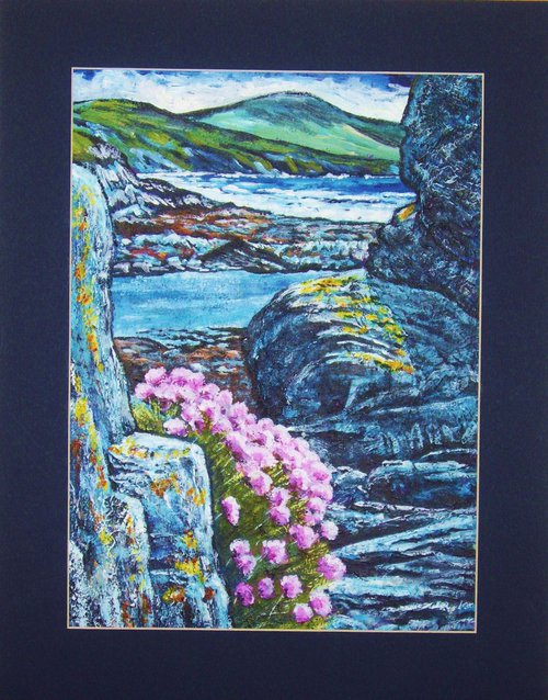 Sea Pinks at Niarbyl - Isle of Man by Max Aitken
