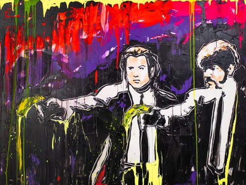 Pulp Fiction inspired by Banksy, Love and popart by Antoni Dragan