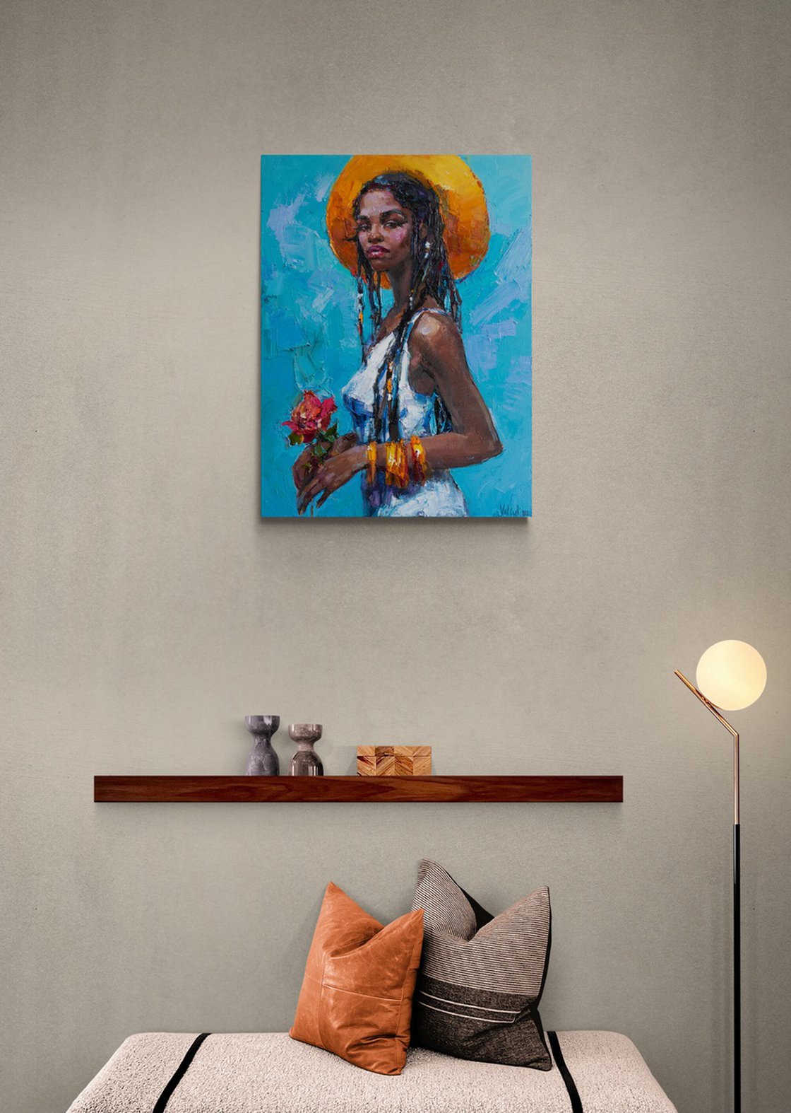 Summer african girl Oil painting by Anastasiia Valiulina | Artfinder