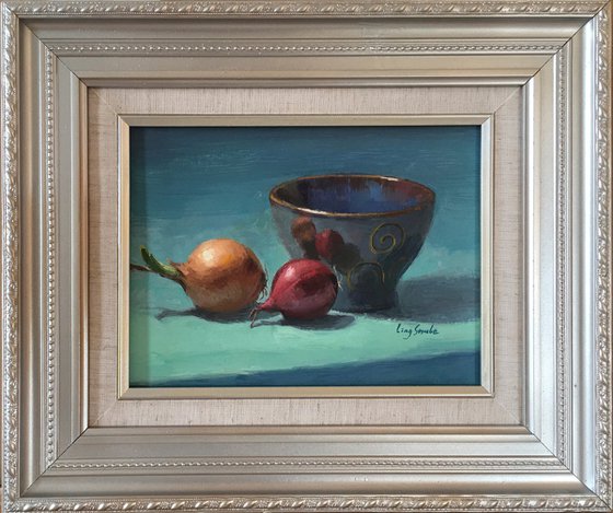 Still Life with Onions (framed)