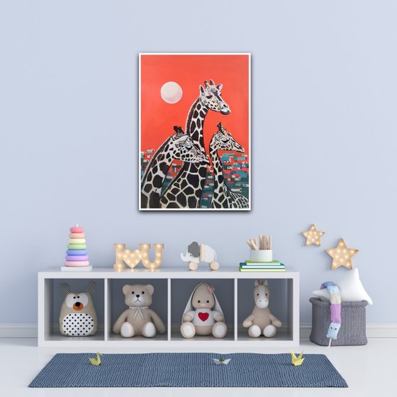 Giraffes / 100 X 70 cm