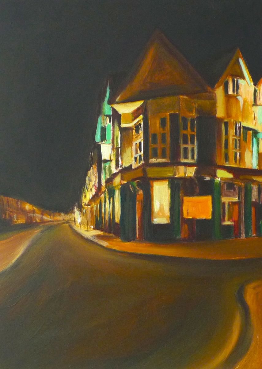 Photorealistic Oil Painting , Nightscape By Sarah Ann Mitchell, 5 X 7, Artwork For Sale On Artfinder