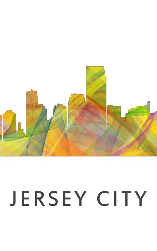 Jersey City, New Jersey Skyline WB1 by Marlene Watson