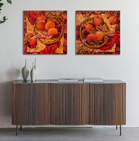 Happiness on a Plate. diptych