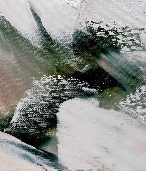 SOUL NOTES - Calm abstraction. Black and white. Graceful. Large strokes. Petals. Wings. Dream. by Marina Skromova