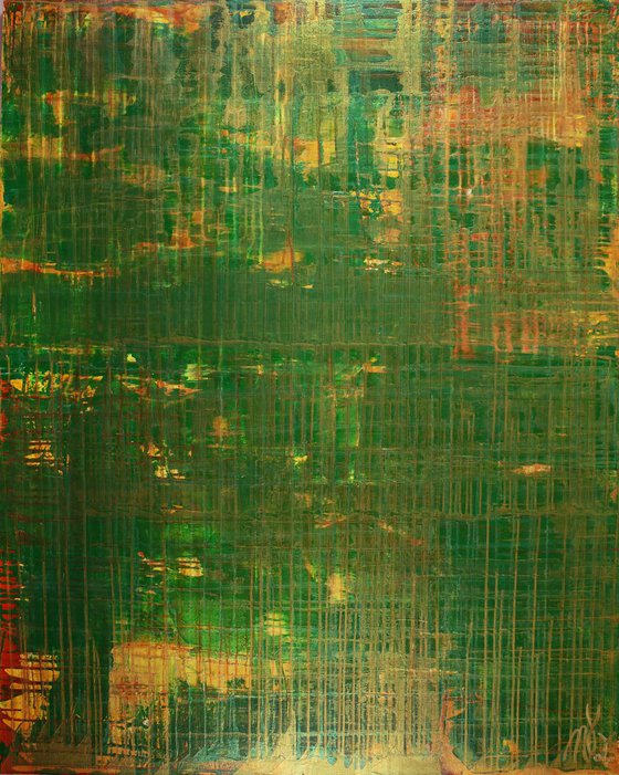 On solid ground (Iridescent spectra) XL abstract painting