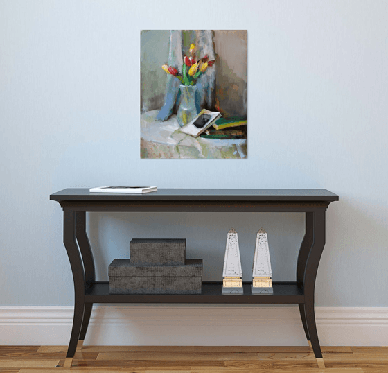 Still life with tulips