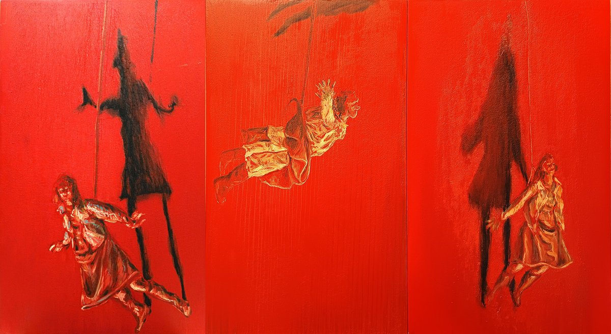 Portrait Oil Painting By Antonio Mele, 39 X 21, Witchs 3, Original Artwork