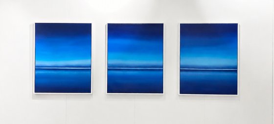 Night lake in Ukraine - Blue abstract