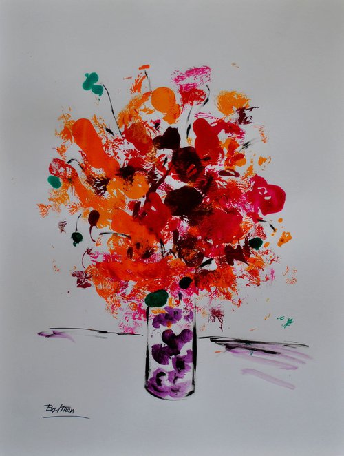 Le vase aux fleurs d'automne / 19,68x25,59 in.(50x65cm) / 2018 by Pierre-Yves Beltran