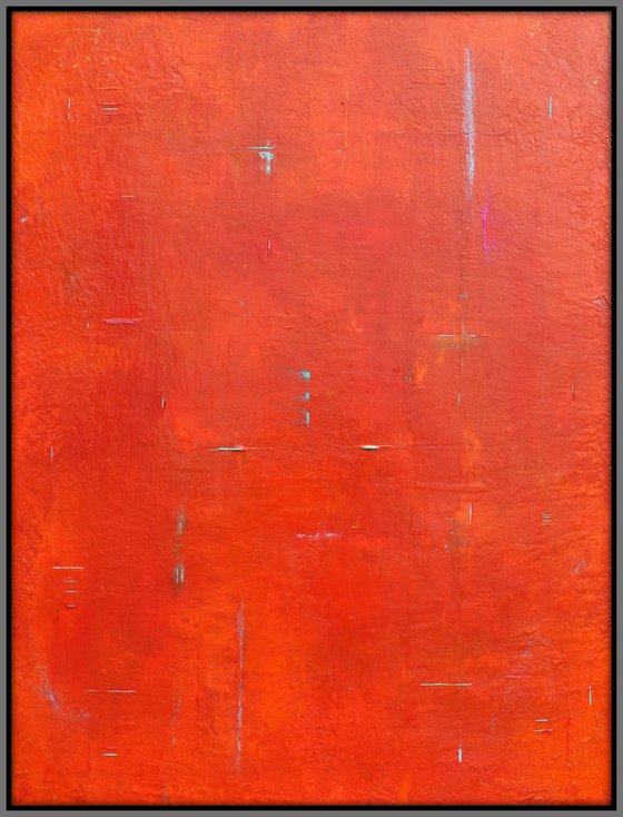 Primitive Red Orange Abstract II