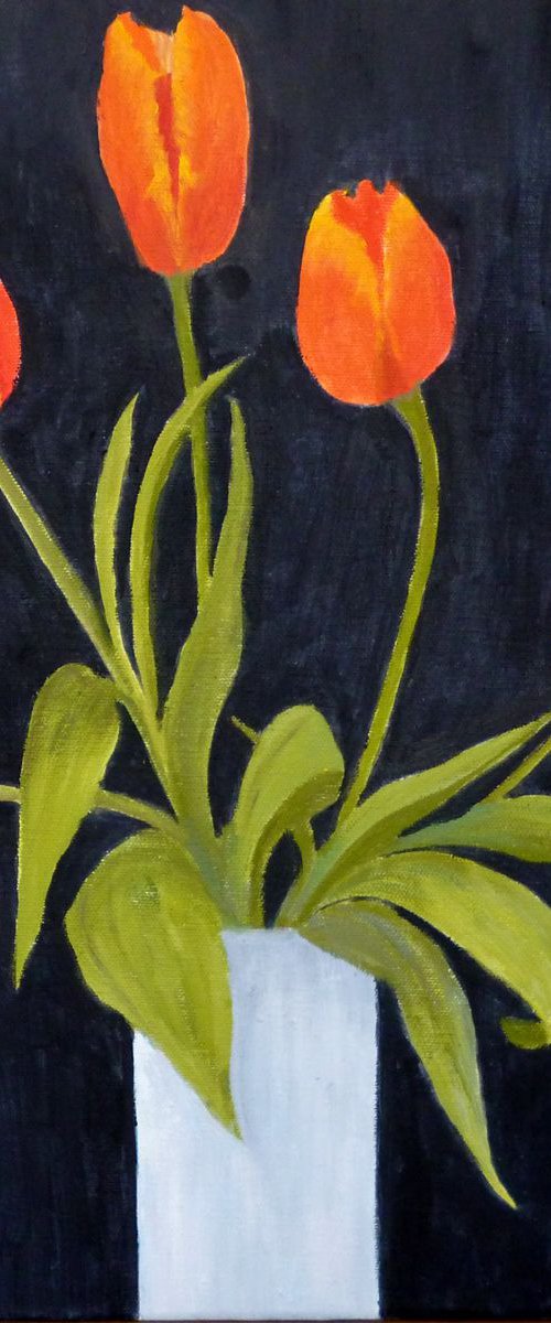 Tulips in a White Vase by Maddalena Pacini
