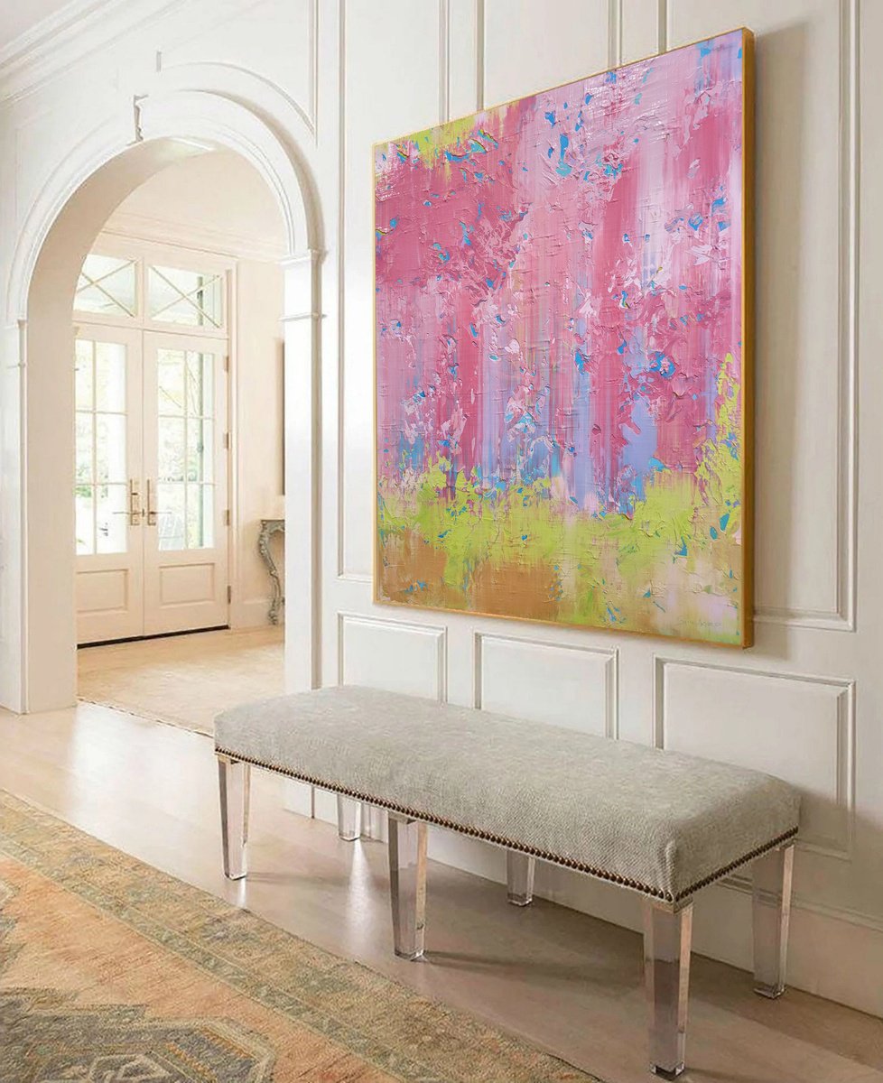 Abstract Acrylic Painting By Alex Senchenko, 39 X 47, Abstract 2510, Original Artwork