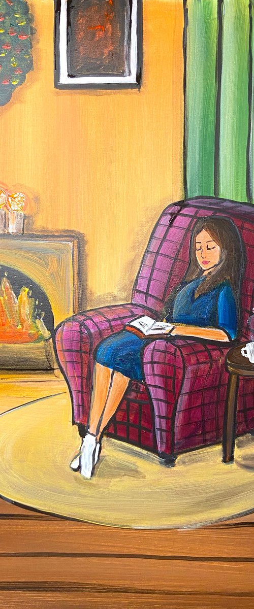 By The Fireplace 2 by Aisha Haider