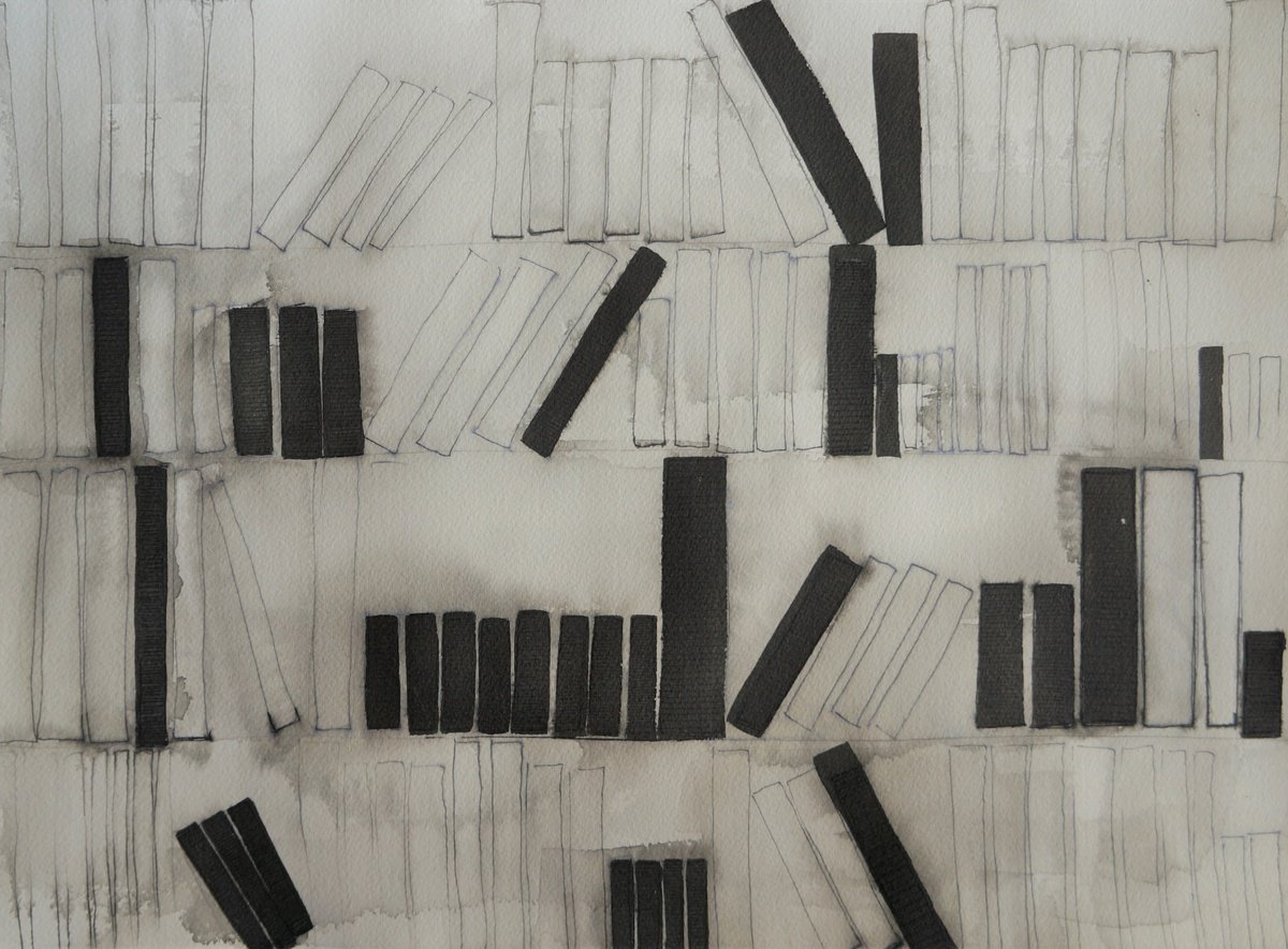 Geometric Abstract Watercolour By Anna Jannack, 16 X 12, Libreria Xi, Original Artwork