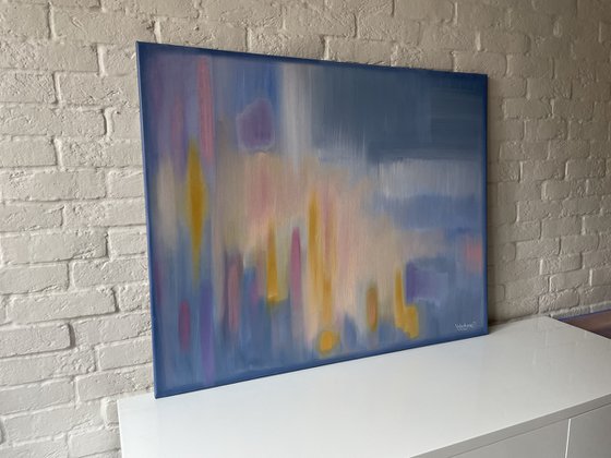 "Glare of the sun". Abstraction original oil painting.